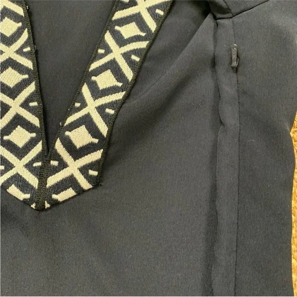 TORY BURCH NAVY EMBROIDERED TAPED TUNIC - Picture 5 of 12